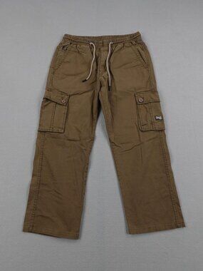 G Star Raw Pants Mens 34 Brown Cargo Baggy Elastic Waist Loose Fit Draw String